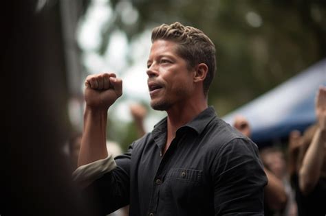 Premium Photo Shot Of A Gay Man Raising His Fist At An Event