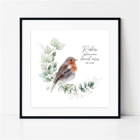 Memorial Watercolour Robin Print Robins Appear When Loved Ones Are Near