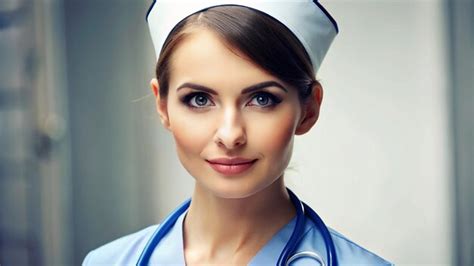 Premium Photo A Female Nurse With A Stethoscope On Her Neck