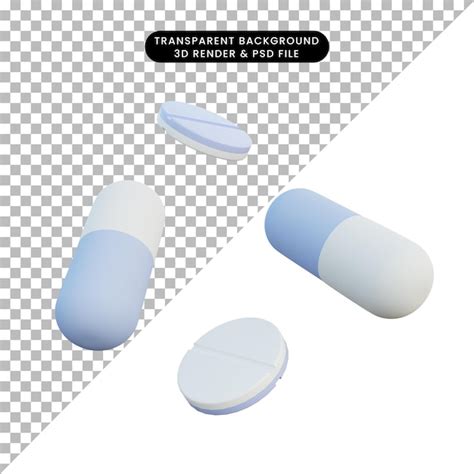 Premium Psd 3d Illustration Medicine Pill And Tablet