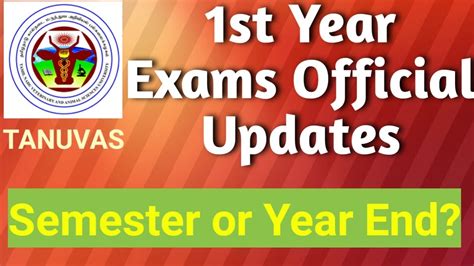 Tanuvas 1st Year Examination Official Updates Semester Or Year End