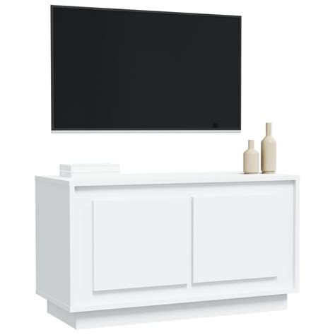 MEUBLE TV MEUBLE HI FI Meuble TV Blanc 80x35x45 Cm Bois D