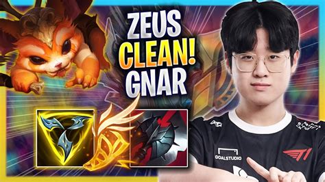 ZEUS IS SO CLEAN WITH GNAR T1 Zeus Plays Gnar TOP Vs K Sante