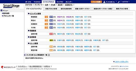 画面構成｜機能一覧｜smartstageサービスデスク