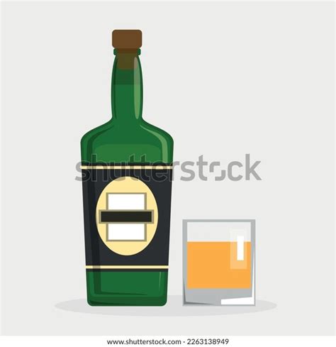 Illustration Cartoon Hand Drawn Bottle Alcohol Stock Vector (Royalty ...