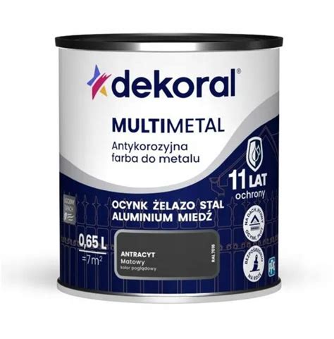 Dekoral Multimetal Farba Antykorozyjna Do Metalu Antracyt L