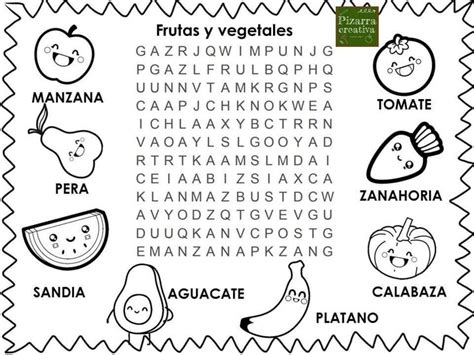 Sopa De Letra De Frutas Y Vegetales Sopa De Letras Enseñanza De Las Letras Sopas De Letras