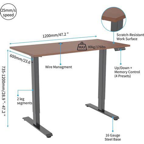 Lorell Height Adjustable 2 Motor Desk Sit Stand Desks Lorell