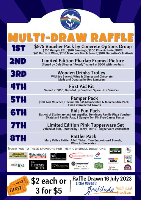 Multi Draw Raffle Tickets Gratitude Walk And Run