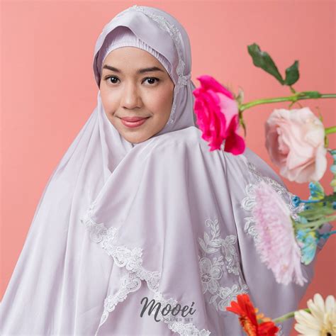 Mukena Terbaru Mahar Silky Premium Classic Lilac Amber Mooeishop