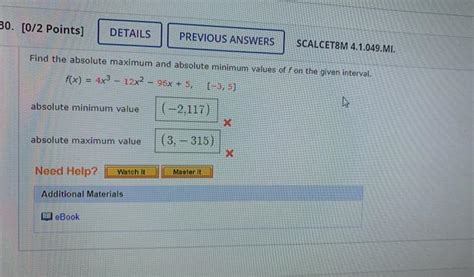 Solved Points Details Previous Answers Scalcet M Chegg