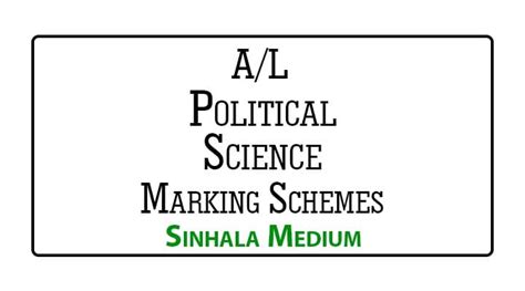 A L Political Science Marking Schemes Sinhala Medium Free Pdf