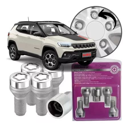 Kit Parafuso Trava Antifurto Roda Compass 2023 2024 Original Frete grátis