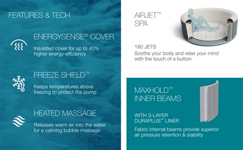 Saluspa Monaco Energysense Smart Signature Airjet Inflatable Hot Tub With App Control Person