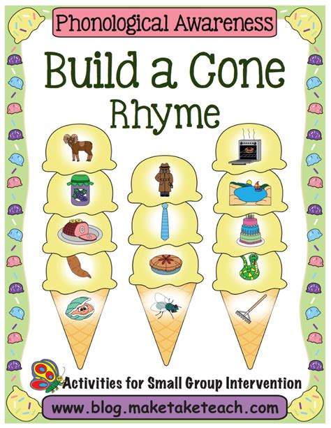 Rhyming Ice Cream Cones Make Take And Teach Rhyming Activities