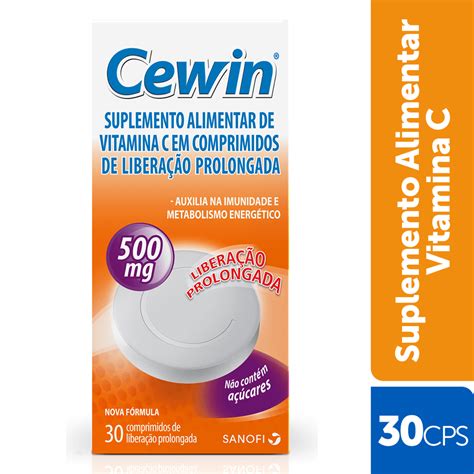 Cewin Pode Ser Vendido Sem Receita - Vitamina C Cewin 500mg com 30 Comprimidos - anossadrogaria