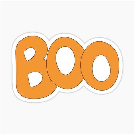 Boo Whimsical Text Art In Orange Bubble Letters Sticker For Sale By