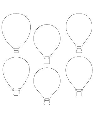 Detailed Hot Air Balloon Outline Patterns DFX EPS PDF PNG And SVG Cut Files