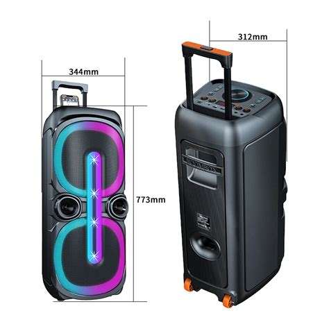 Outdoor Subwoofer Woofer Trolley Portable Tws Wireless Professional