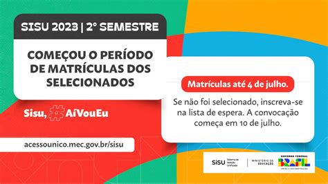 Ministério da Educação MEC on Twitter Se você foi selecionado no