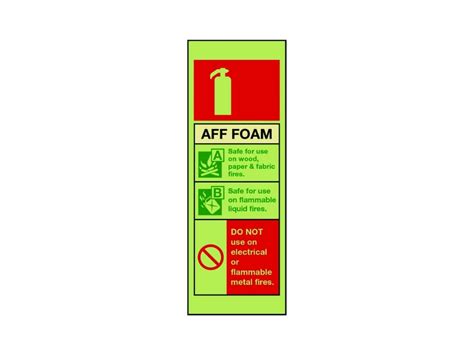 Fire Equipment Aff Foam Fire Extinguisher Sign 75mm X 210mm