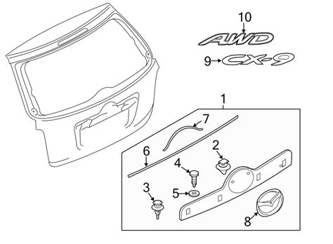 Mazda Cx Liftgate Finish Panel W O Smart Td B