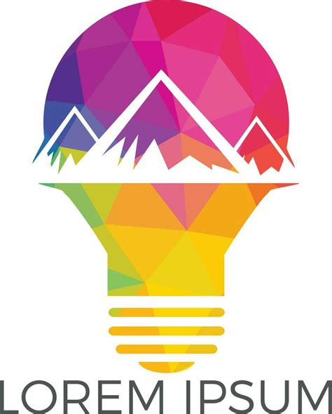 Mountain Inside Light Bulb Logo Design Leadership Solution Logo Design