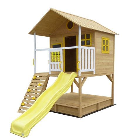 China PE84 wooden kids playhouse with slide Manufacturer and Supplier | GHS