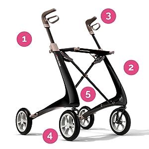 Amazon Byacre Carbon Ultralight Rollator Walker With Organizer Bag