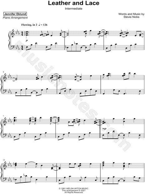 Jennifer Eklund Leather And Lace [intermediate] Sheet Music Piano Solo In Eb Major