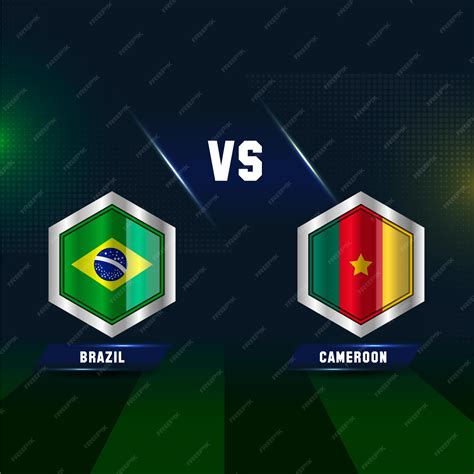 Copa mundial de fútbol 2022 brasil vs camerún con fondo de campo de