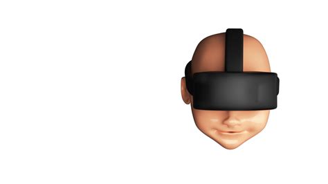 3D Render Of Bald Human Face Wearing VR Headset Element. 23651287 PNG