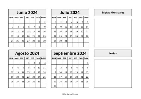 Calendario Junio Julio Agosto Septiembre Dela Hephzibah