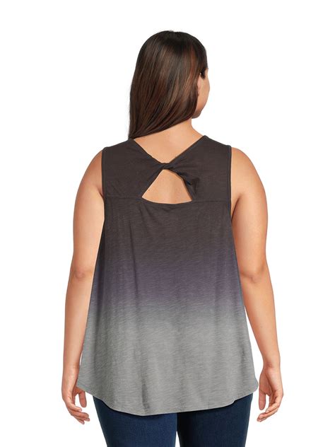 Terra And Sky Womens Plus Size Cotton Twist Back Sleeveless Top Sizes