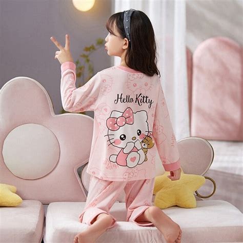 Sanrio Anime Hello Kitty Girls Pajamas Cinnamoroll Kuromi Nightwear