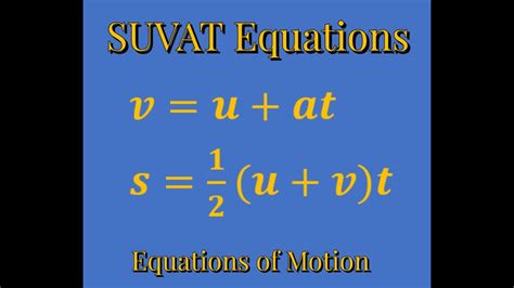 Suvat Equations Part 1 230420 Youtube