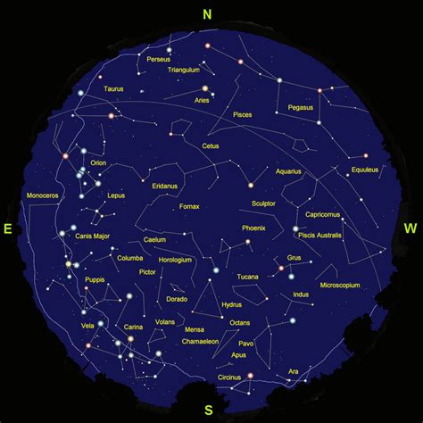 All-Sky Constellations Map | Astronomy constellations, Star chart ...