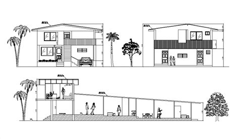 Elevation and section remodelling plan autocad file - Cadbull