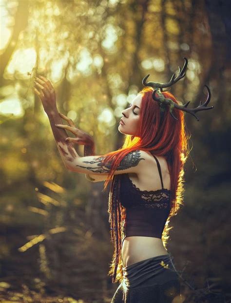 Antlers Headband Deer Forest Creature Horns Headdress Dryad Nymph With