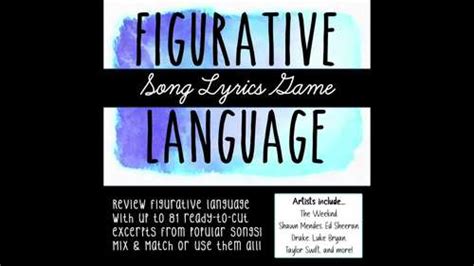 Figurative Language In Popular Song Lyrics Review Or Game Updated For