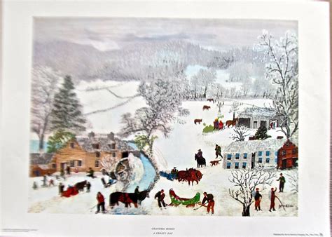 Grandma Moses Print A Frosty Day 20x14 Photogravure-americana - Etsy ...