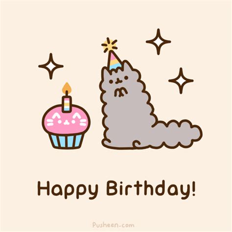 Photo Pusheen Birthday Happy Birthday Cat Birthday  Birthday