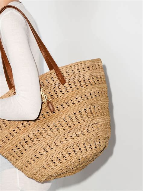 Saint Laurent Crochet Raffia Tote Bag Farfetch