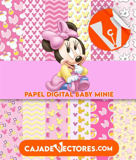 Baby Minnie Papel Digital Caja De Vectores