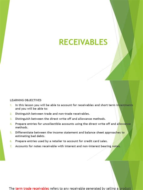 account receivable notes receivable  bad debt debits  credits