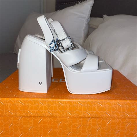 White Naked Wolfe Jingle Platform Heels Gem