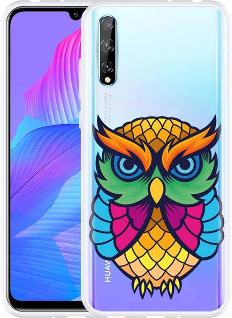 Hoesje Geschikt Voor Huawei P Smart S Colorful Owl Artwork Bol