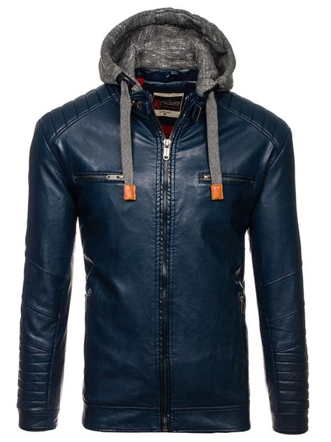 Chaqueta De Cuero Para Hombre Azul Oscuro Bolf Ex702 AZUL OSCURO