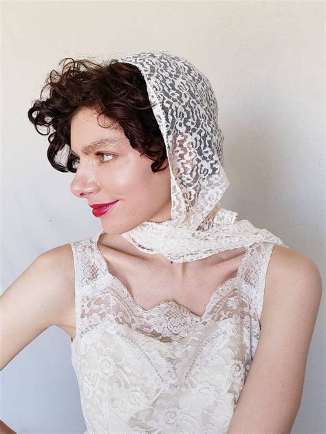 S White Lace Headscarf S Bridal Lacy Scarf Headpiece Veil