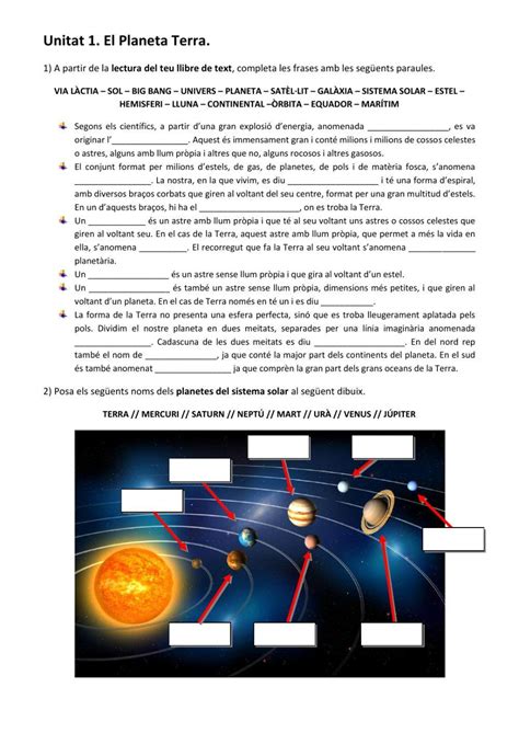 El Planeta Terra Worksheet Live Worksheets